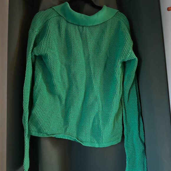 GAP mesh Knit Green collard sweater - Picture 5 of 6